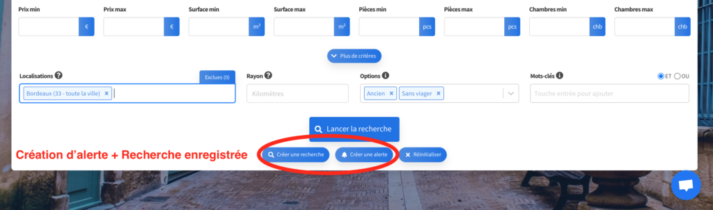 moteurimmo alerte mail et recherche enregistrée